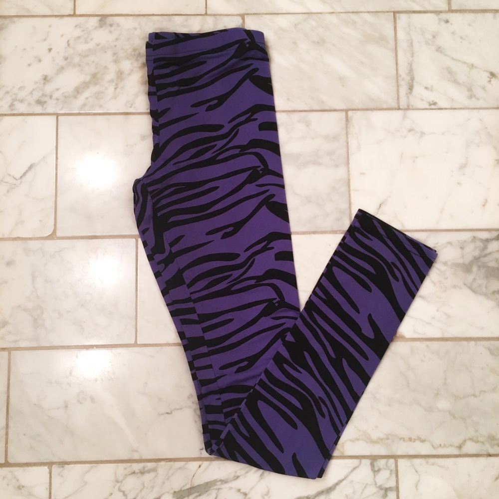 Purple Zebra Print Leggings